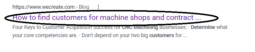 SEO title as it appears in search results
