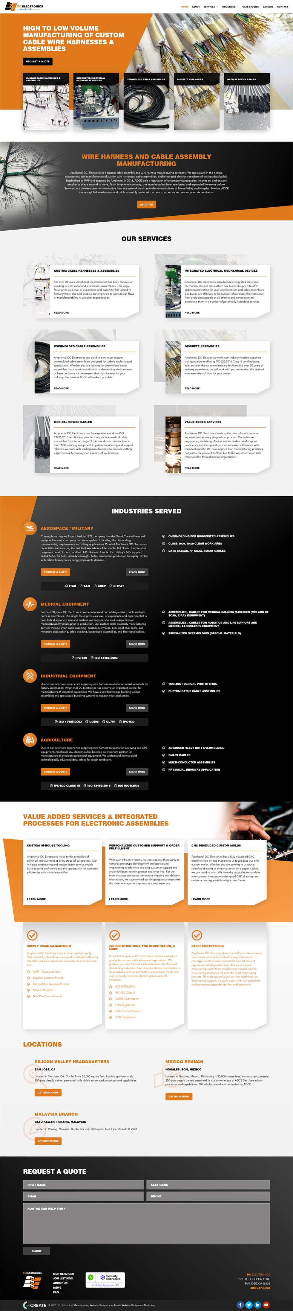 DC Electronics website preview