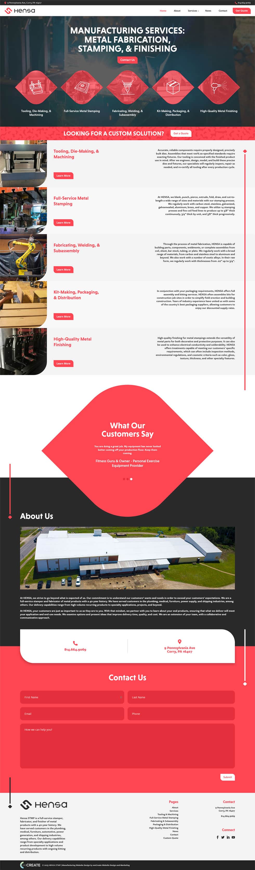 Hensa website preview